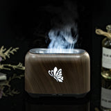 Maxbell Flame Essential Oil Diffuser Scent Diffuser Quiet for Home Office Yoga Dark wood Grain