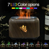 Maxbell Flame Essential Oil Diffuser Scent Diffuser Quiet for Home Office Yoga Dark wood Grain