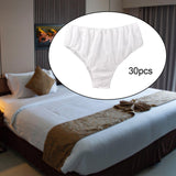 Maxbell 30x Disposable Underwear Panties Handy Elastic Waistband for Hotel Travel White