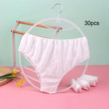 Maxbell 30x Disposable Underwear Panties Handy Elastic Waistband for Hotel Travel White