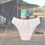 Maxbell 30x Disposable Underwear Panties Handy Elastic Waistband for Hotel Travel With flower