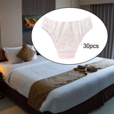 Maxbell 30x Disposable Underwear Panties Handy Elastic Waistband for Hotel Travel With flower
