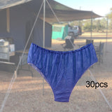 Maxbell 30x Disposable Underwear Panties Handy Elastic Waistband for Hotel Travel Blue