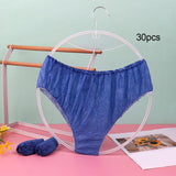 Maxbell 30x Disposable Underwear Panties Handy Elastic Waistband for Hotel Travel Blue