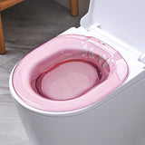 Maxbell Sitz Bath Basin for Toilet with Flusher 2000ml Bidet Durable for Women Pink