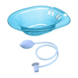 Maxbell Sitz Bath Basin for Toilet with Flusher 2000ml Bidet Durable for Women Blue with Flusher