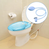 Maxbell Sitz Bath Basin for Toilet with Flusher 2000ml Bidet Durable for Women Blue with Flusher