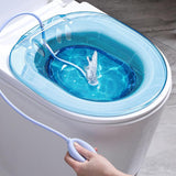 Maxbell Sitz Bath Basin for Toilet with Flusher 2000ml Bidet Durable for Women Blue with Flusher