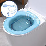 Maxbell Sitz Bath Basin for Toilet with Flusher 2000ml Bidet Durable for Women Blue with Flusher