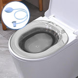 Maxbell Sitz Bath Basin for Toilet with Flusher 2000ml Bidet Durable for Women Grey with Flusher