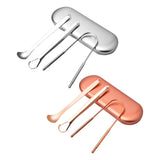 Maxbell 3x Portable Tongue Scraper Cleaner for Adults Kids Stainless Steel with Case Argent