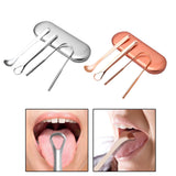 Maxbell 3x Portable Tongue Scraper Cleaner for Adults Kids Stainless Steel with Case Argent