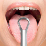 Maxbell 3x Portable Tongue Scraper Cleaner for Adults Kids Stainless Steel with Case Argent