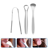 Maxbell 3x Portable Tongue Scraper Cleaner for Adults Kids Stainless Steel with Case Argent