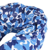 Maxbell Ergonomic Memory Foam Neck Travel Pillow with Hoodie for Airplane Car Home Blue