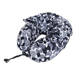 Maxbell Ergonomic Memory Foam Neck Travel Pillow with Hoodie for Airplane Car Home Black