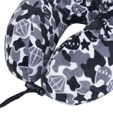 Maxbell Ergonomic Memory Foam Neck Travel Pillow with Hoodie for Airplane Car Home Black