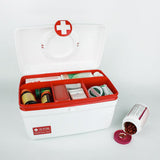 Maxbell 2 Tiers Medical Box First Aid Box Case Organizer for Hiking Office Sports Big Red