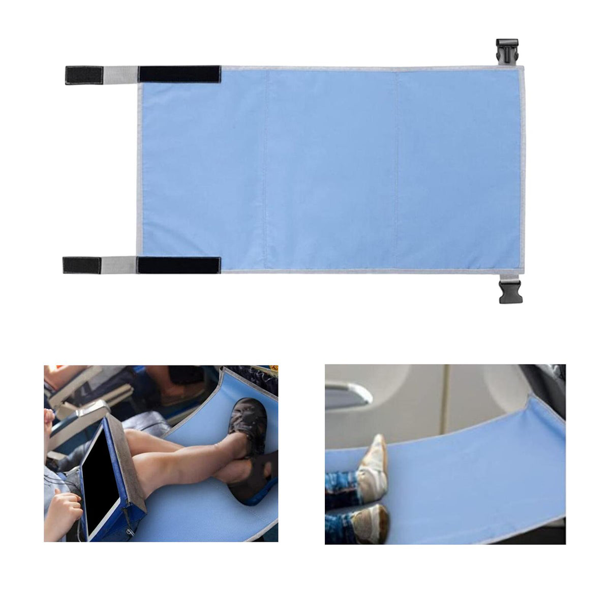 Maxbell Kids Airplane Footrest Heavy Duty Leg Rest for Most Airplane Seats Blue