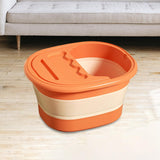 Maxbell Foot Bath Tub Folding Foot Bath Bucket Foot SPA Bath Massager for Camping Orange