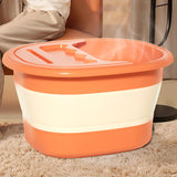 Maxbell Foot Bath Tub Folding Foot Bath Bucket Foot SPA Bath Massager for Camping Orange