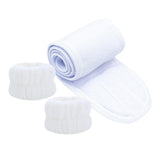 Maxbell 3x SPA Headband Face Washing Headband Wristbands Towel Band Washband White