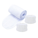 Maxbell 3x SPA Headband Face Washing Headband Wristbands Towel Band Washband White