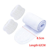 Maxbell 3x SPA Headband Face Washing Headband Wristbands Towel Band Washband White