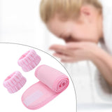 Maxbell 3x SPA Headband Face Washing Headband Wristbands Towel Band Washband Pink