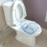 Maxbell Sitz Bath Basin for Toilet Wider Seating Area Hip Bath for Elderly Women Men Blue with flusher