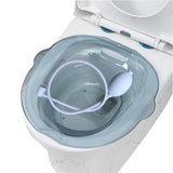 Maxbell Sitz Bath Basin for Toilet Wider Seating Area Hip Bath for Elderly Women Men Blue with flusher