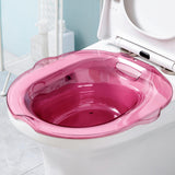 Maxbell Sitz Bath Basin for Toilet Wider Seating Area Hip Bath for Elderly Women Men Pink with flusher