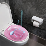 Maxbell Sitz Bath Basin for Toilet Wider Seating Area Hip Bath for Elderly Women Men Pink with flusher