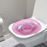 Maxbell Sitz Bath Basin for Toilet Wider Seating Area Hip Bath for Elderly Women Men Pink with flusher