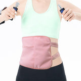 Maxbell Castor Oil Pack Compress Adjustable Flannel Anti Oil Leak for Waist and Neck Pink Button Strap