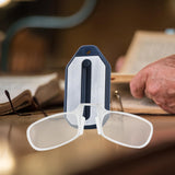 Maxbell Silicone Nose Clip Reading Glasses with Keychain Storage Box Eyewear Folding 150 Clear White