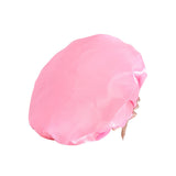 Maxbell Shower Cap Reusable Waterproof Layer Bathing Hair Cap for Salon Girls Ladies Light Pink