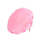 Maxbell Shower Cap Reusable Waterproof Layer Bathing Hair Cap for Salon Girls Ladies Light Pink