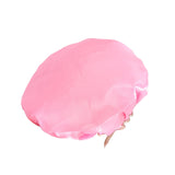 Maxbell Shower Cap Reusable Waterproof Layer Bathing Hair Cap for Salon Girls Ladies Light Pink