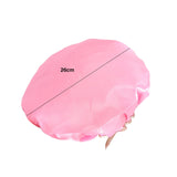 Maxbell Shower Cap Reusable Waterproof Layer Bathing Hair Cap for Salon Girls Ladies Light Pink