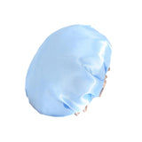 Maxbell Shower Cap Reusable Waterproof Layer Bathing Hair Cap for Salon Girls Ladies Blue