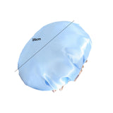 Maxbell Shower Cap Reusable Waterproof Layer Bathing Hair Cap for Salon Girls Ladies Blue