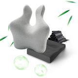 Maxbell Lumbar Support Pillow Back Rest for recliner Office Chair Back Computer Desk Light Grey