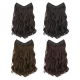 Maxbell Wavy Curly Natural Soft Synthetic Hair Pieces 17.7" for Women Dates Concerts Light Brown