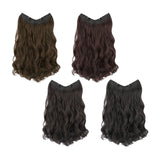 Maxbell Wavy Curly Natural Soft Synthetic Hair Pieces 17.7" for Women Dates Concerts Light Brown