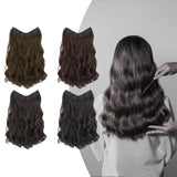 Maxbell Wavy Curly Natural Soft Synthetic Hair Pieces 17.7" for Women Dates Concerts Light Brown