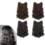Maxbell Wavy Curly Natural Soft Synthetic Hair Pieces 17.7" for Women Dates Concerts Light Brown