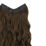 Maxbell Wavy Curly Natural Soft Synthetic Hair Pieces 17.7" for Women Dates Concerts Light Brown
