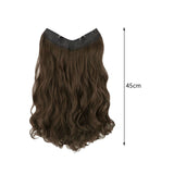 Maxbell Wavy Curly Natural Soft Synthetic Hair Pieces 17.7" for Women Dates Concerts Light Brown