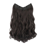 Maxbell Wavy Curly Natural Soft Synthetic Hair Pieces 17.7" for Women Dates Concerts Brown Black